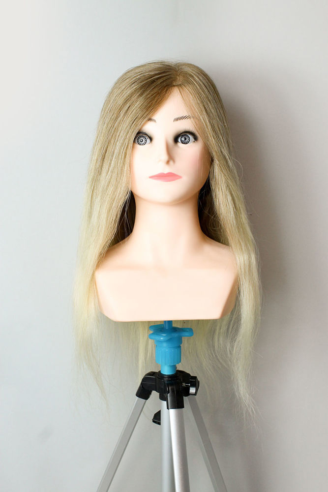 Picture of HAIRDRESSER TRAINING DUMMIES - REAL HAIR - 6/613 NO COLOUR -55 CM