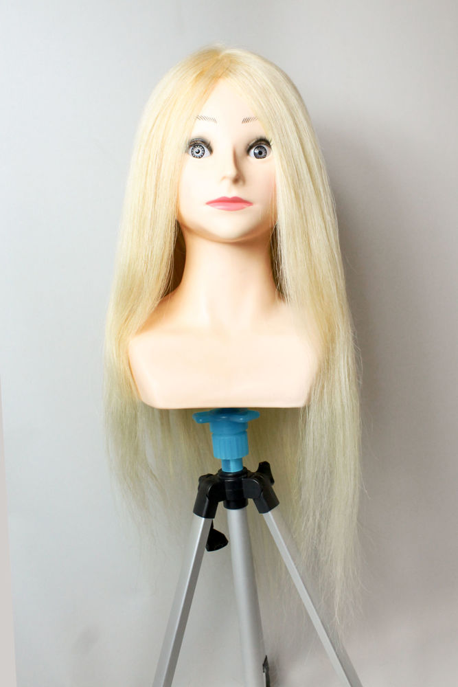 Picture of HAIRDRESSER TRAINING DUMMIES - REAL HAIR - 613 NO COLOUR -65 CM