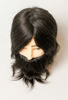 Kuaför Çalışma Mankeni Erkek (Eğitim Pupeti) Gerçek Saç 35 Cm Sakallı Natural resmi